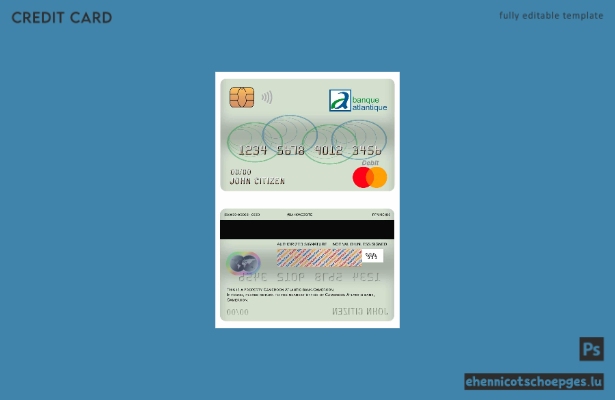 Beispielvorschau der Mastercard-Debitkarte der Cameroon Atlantic Bank